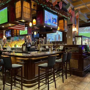the bar and televisions