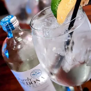 Local sparkling water, $8 bottle
