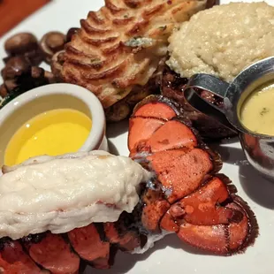 Filet, lobster and twice baked