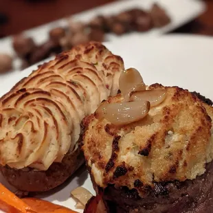 Bacon wrapped bleu cheese crusted filet.  I&apos;ll melt with you