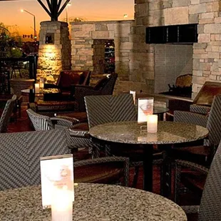 the outdoor dining area