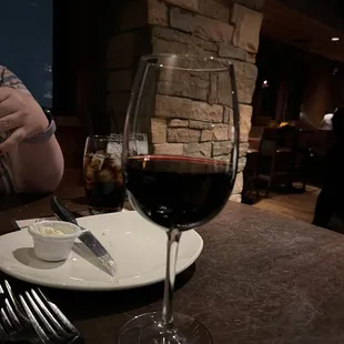 This is how full my glass of wine was when I got it.