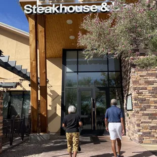 the entrance to the restaurant