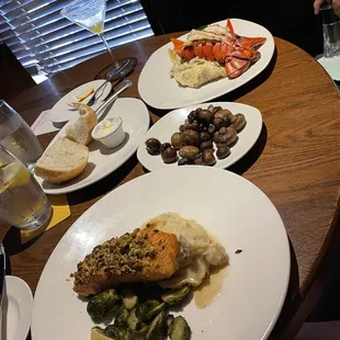 Pistachio crusted salmon &amp; Lobster dinner!