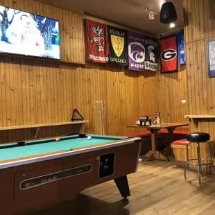 The empty side room during the game that once had people + Packers fans when the game started. the servers stopped serving.