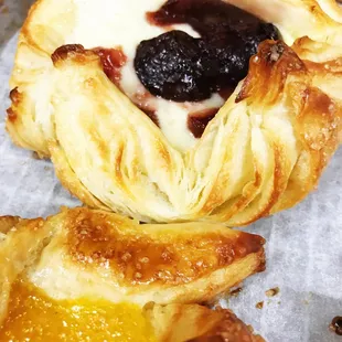 Lots of great baked goods here!  Cherry cheese and apricot danish