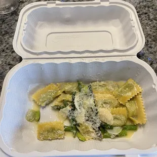 English Pea Agnolotti dish for $24. Very small portion for a pasta entree.