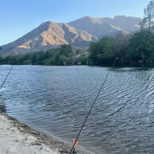 Fishing on bubbles beach