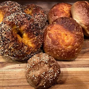 Cheesy Bagel, Cheesy Everything Bagel, and Spiced Orange-Tahini Scone