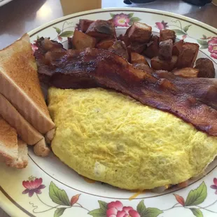 Spanish Omelette with a side of Bacon. Less than $10.
