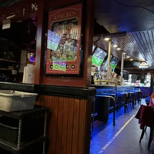the interior of the pub