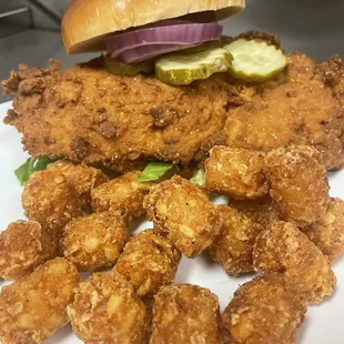 Hand breaded pork tenderloin.