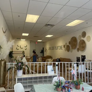 Inside the indoor play area.