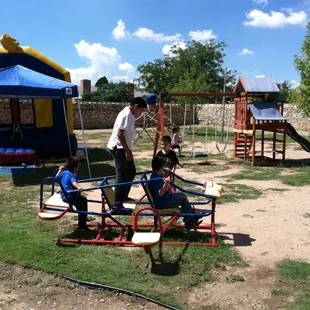 Kids of all ages having fun.