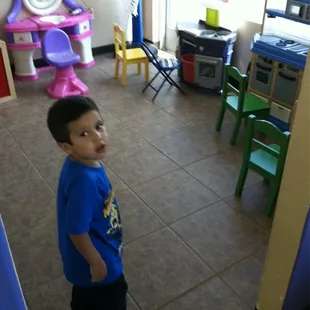 Little man waiting for his buddies to get the party started.