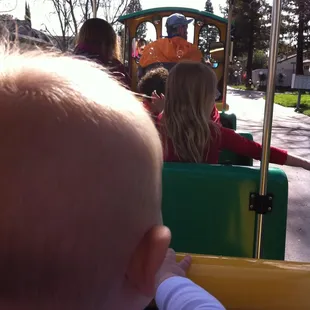 My 1 year old loving the ride! Such a special surprise when bubbles started floating from front to back!