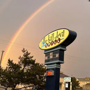 a rainbow in the sky