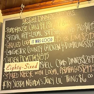 menu