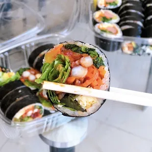 Spicy Squid Kimbap ($8)