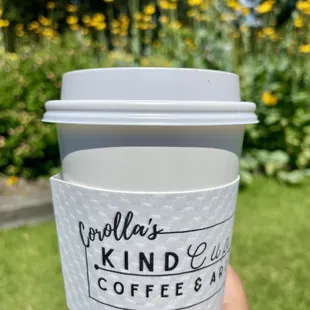 Enjoy your latte, hot or cold, amongst the beautiful colorful botanical flower garden!