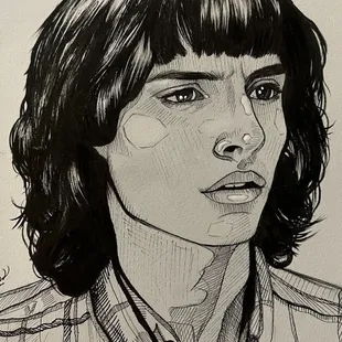 Fan art drawing by student