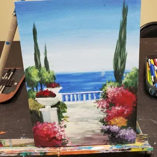 Landscape painting of students work