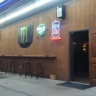 the entrance to the restaurant