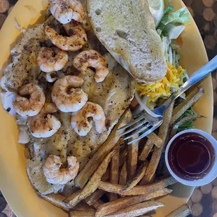 Mix Fish and shrimp plate