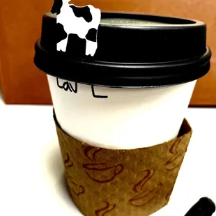 Lavender Latte with cute cow cover :)