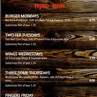 Daily Lunch Specials