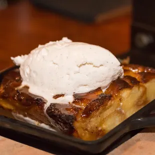 Whiskey Bread Pudding : Griddled Whiskey Bread Pudding, Smoked Sea Salt Caramel &amp; Cardamom Whipped Cream, Outstanding bread pudding!