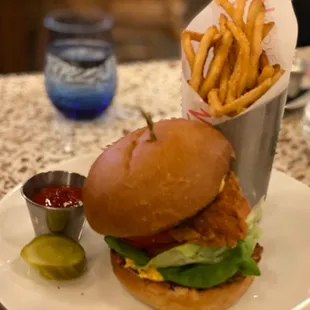Fried chicken burger