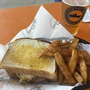 Smoked and fried bologna sandwich