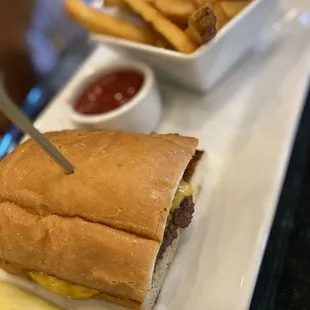 Kids burger and fries