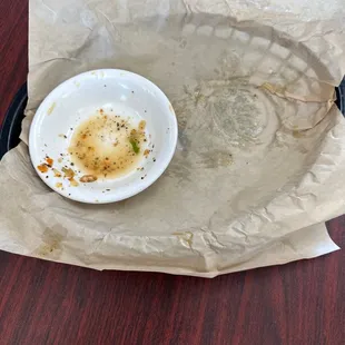 Sorry... smelled too good, tasted too good to put it down and take a picture. This is the remnants!