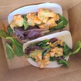 Buffalo cauliflower tacos