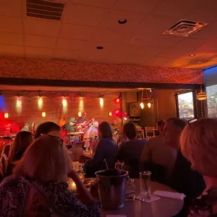 a band playing on stage