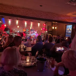 a band playing on stage