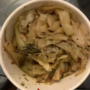 a bowl of cabbage and other vegetables