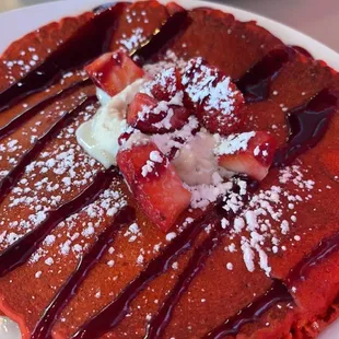 Red Velvet Pancakes &amp; Eggs Benedict