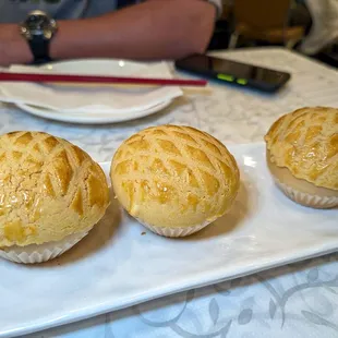 pineapple egg custard bun $6