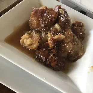 White chocolate bread pudding
