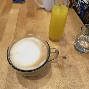 Cappuccino and mimosa