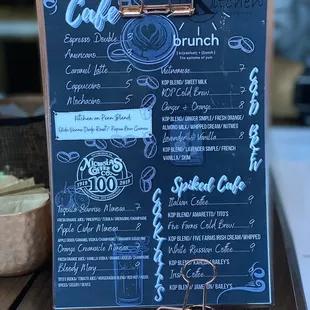 Beverage menu