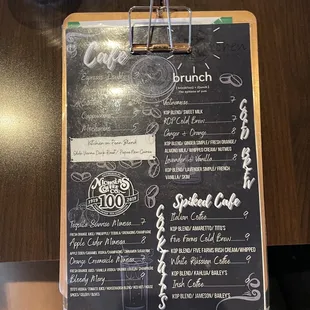 Drink menu