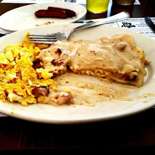 Biscuits and gravy w/ scrambled eggs