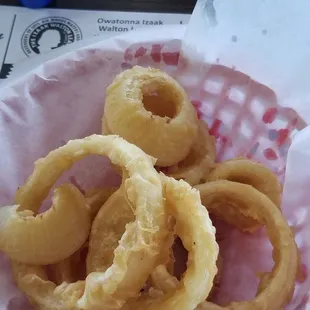 onion rings in a basket
