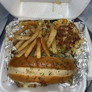 Secure the Bag Cheesesteak &amp; Wings Platter W/ Loaded Potato