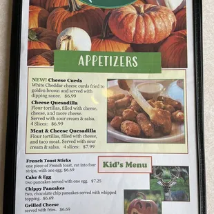 The Kitchen menu