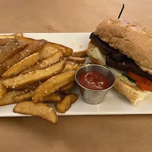 Pork Belly BLT with Garlic Parmesan Truffle wedges